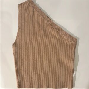 Princess Polly Ribbed Beige Top